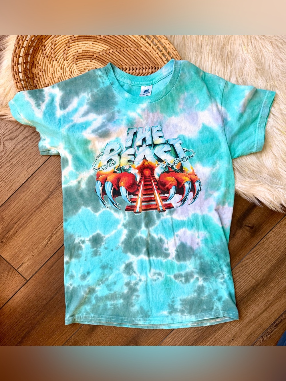 Kings Island The Beast Rollercoaster Blue
Tie Dye T-Shirt Size Small